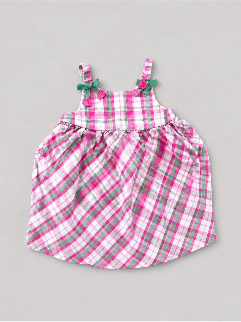 Gymboree 12-18 months Cotton Pink & Green Plaid Sundress - Girls